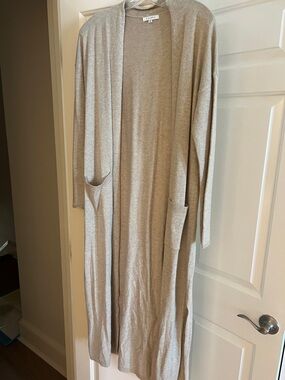 Z Supply Neutral Beige Open-Front Knit Duster